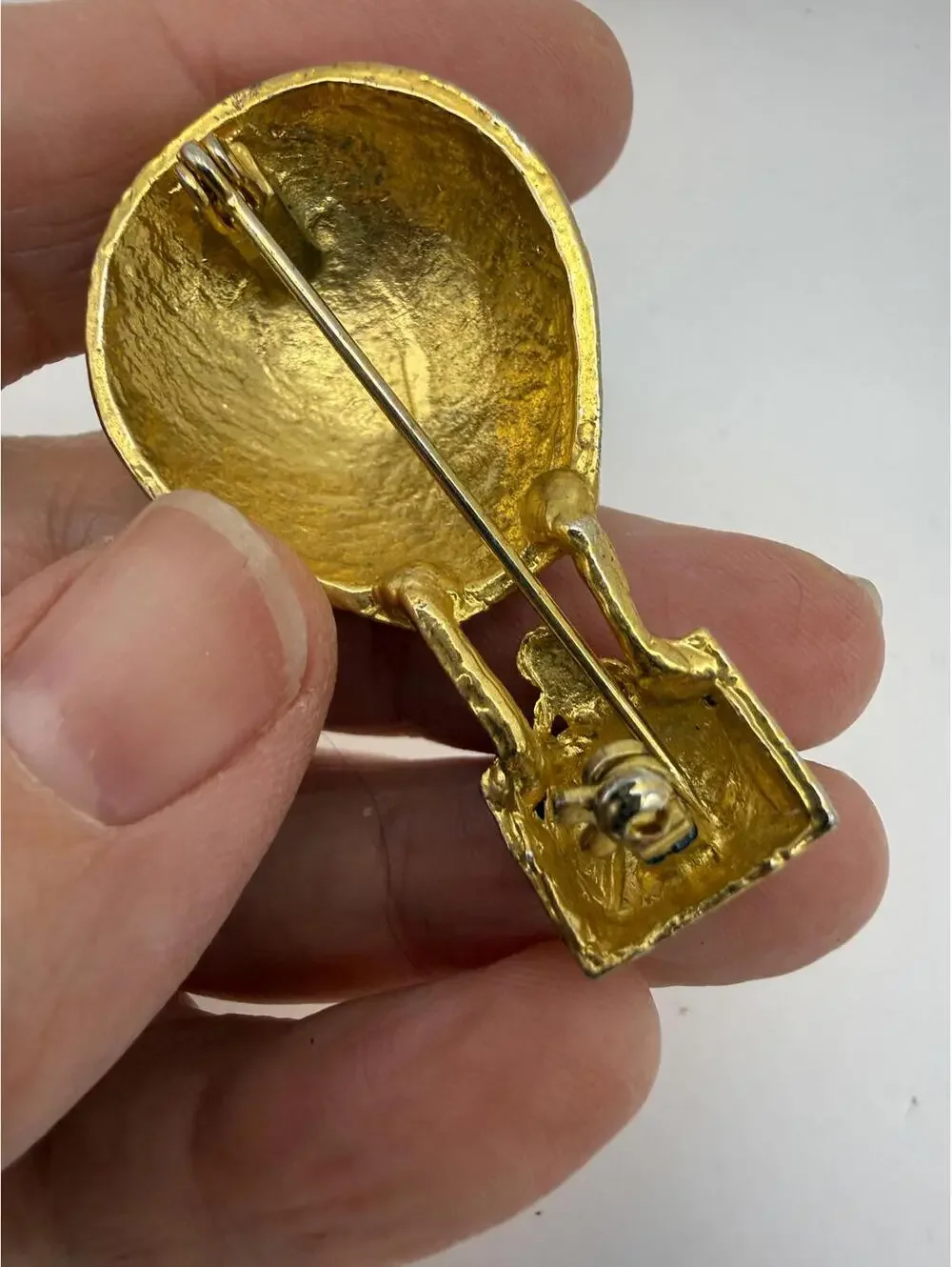 Vintage Hot Air Balloon Brooch Pin with Rhinestones
